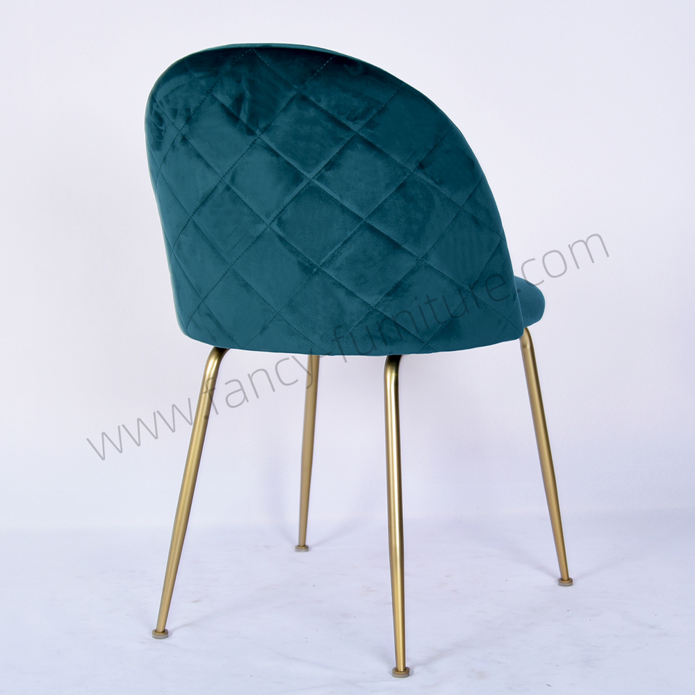 Modern Velvet Dining Chair with Metal Legs Durable Velvet Upholstery Non-Foldable for Home & Hotel Use
