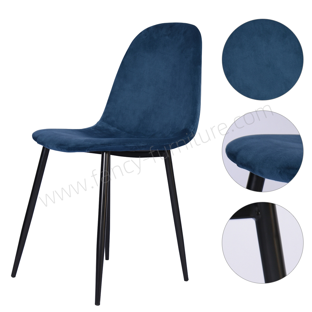Modern Velvet Dining Chair with Metal Legs Durable Upholstery for Home & Hotel Use