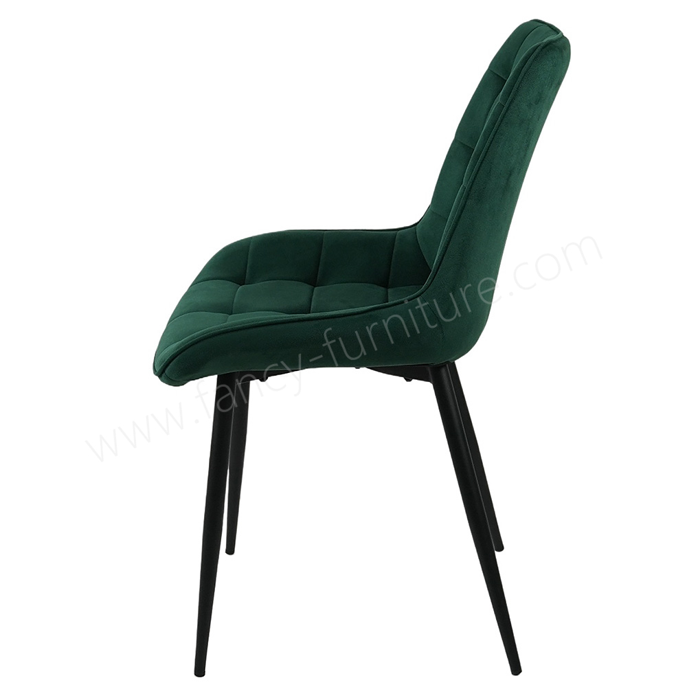 Comfortable Tufted Velvet Dining Chair, Modern Accent Chair with Metal Legs for Dining Room & Commercial Use