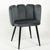 Soft Shell Dining Chair, Comfy Side Chair with Flower Shaped Backrest for Bedroom & Dining Area