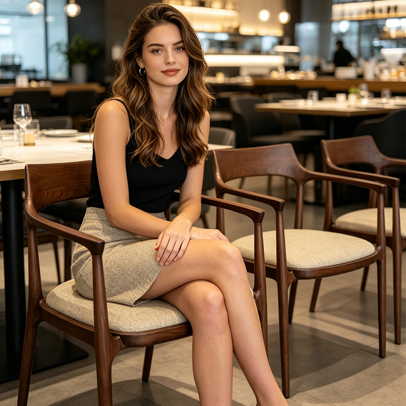 Hot Factory Sales Jenny Chair, Made of Ash Wood with Soft PU Upholstery, Suitable for Restaurants And Upscale Private Spaces.