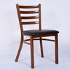 Wood Grain Metal Frame PU Leather Upholstered Dining Chair Non Foldable Durable Commercial Restaurant Side Chair For Hotel Cafe Banquet Home Dining Use