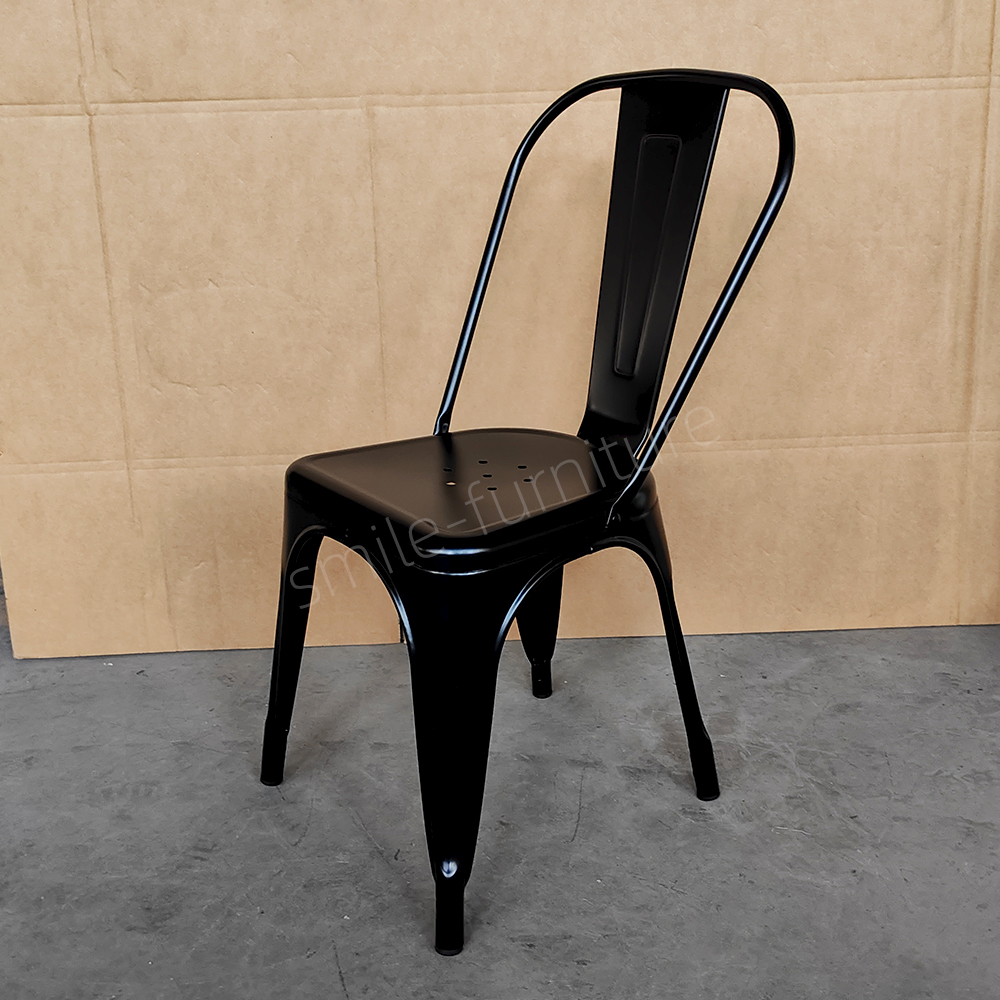 Sturdy Durable Industrial Antique Iron Stackable Dining Chair with Metal Legs for Home And Commercial Use