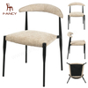 Wholesale White design flower back accent chair living room soft cushion Teddy velvet Dining Chair Banquet and wedding chair