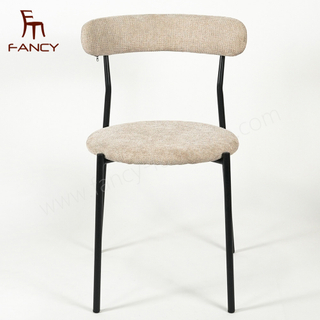 Best Selling Modern Simple Upholstered Dining Room Stackable Chairs With Metal Legs