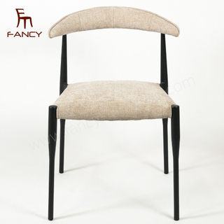 Simple Dining Chair European Style Upholstered Dining Chair Dining Chair with Metal Legs High End