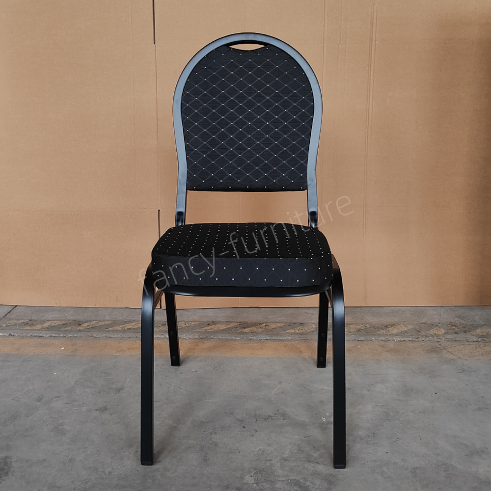 Factory Direct Cheap Wholesale Modern Durable Commercial Iron Stackable Solid Back Foam Cushion Banquet Chair