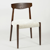 Modern Ash Wood Dining Chair with Soft Fabric Upholstered Seat, Mid-Century Style for Home Kitchen & Restaurant