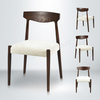 Modern Ash Wood Dining Chair with Soft Fabric Upholstered Seat, Mid-Century Style for Home Kitchen & Restaurant