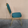 Used Hotel Banquet Chairs Cheap Stackable Stable Modern Metal Fabric Solid Back Foam Cushion Iron Legs Smile Banquet Chair