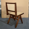 Rubber Wood Frame Rattan Dining Chair, Nordic Style Armless Woven Chair with Natural Finish for Home, Restaurant & Banquet