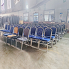  Banquet Chair Modern Metal Fabric Stackable Stable Commercial Hotel Dining Chair Solid Back Foam Cushion Iron Home Office
