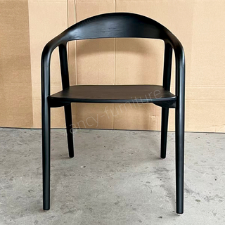 European-style Shumeite Solid Wood Chair, One-piece Machine-carved Seat, No Screws, Made of Ash Wood, Suitable for Indoor Use, Cafes, Etc.