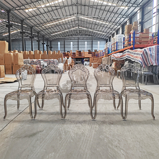 Modern Clear Plastic Dining Chair-Durable Waterproof Portable Smile Furniture with 2-Year Warranty for Home Hotel & Outdoor Use