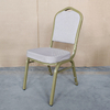 Steel Modern Stackable Stable Metal Fabric Iron Legs Solid Back Commercial Foam Cushion Outdoor Wedding Banquet Chair