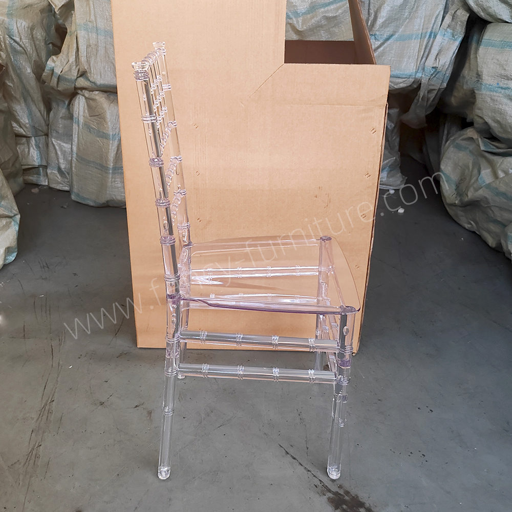 Stacking Plastic PC 7-Slat Modern Chiavari Dining Chair Backrest Durable Waterproof Portable Outdoor for Home Office Party