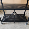 3 Tier Foldable Metal Storage Shelf with Wheels, Collapsible Rolling Rack, Heavy Duty No Assembly Organizer for Kitchen Home