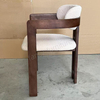 European-style Ash Wood Tripod Chair Featuring A Soft Teddy Fleece Cushion; Suitable for Residential Use And High-end Private Venues.