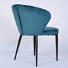 Luxury Modern Velvet Upholstered Dining Chair Black Metal Legs Durable Non Foldable Accent Chair for Home Hotel Restaurant Cafe Banquet 
