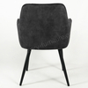 High-Back Velvet Dining Arm Chair, Soft Plush Fabric Dining Chair with Stable Metal Legs for Dining Rooms, Living