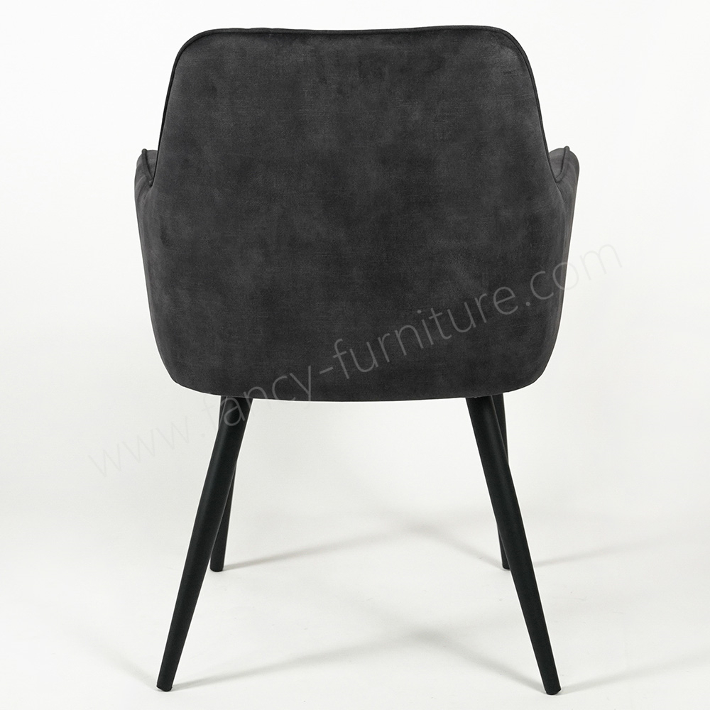 High-Back Velvet Dining Arm Chair, Soft Plush Fabric Dining Chair with Stable Metal Legs for Dining Rooms, Living