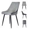 Elegant Velvet Dining Chair Contemporary Upholstered Chair with Black Powder Coated Metal Legs for Dining Room