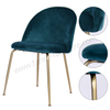 Modern Velvet Dining Chair with Metal Legs Durable Velvet Upholstery Non-Foldable for Home & Hotel Use