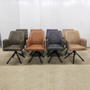 Modern Soft Upholstered Dining Chair, Tech Fabric Upholstery with Black Metal Legs for Living Room & Dining Room