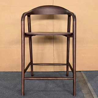 Solid Ash Wood Bar Stools, Machine-carved in One Piece by Shungite, Suitable for Restaurants And High-end Private Furniture.