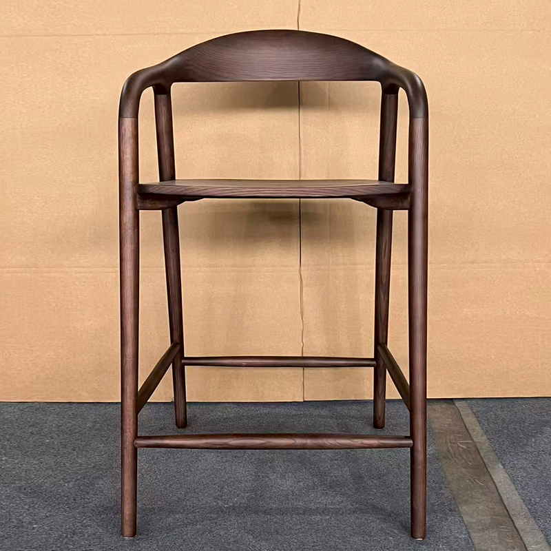 Solid Ash Wood Bar Stools, Machine-carved in One Piece by Shungite, Suitable for Restaurants And High-end Private Furniture.