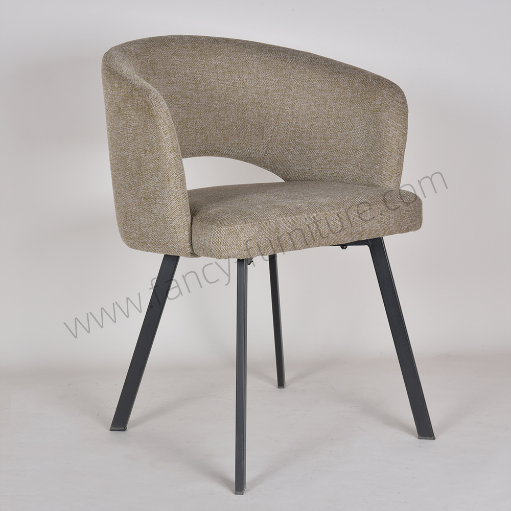 European High-End Dining Chairs for Home Bar Apartment Modern Grain Metal Legs Quality Fabric Popular for Restaurant Use