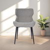 Modern Linen Upholstered Dining Chair Black Metal Tube Legs Stable Soft Dining Room Side Chair Non Foldable Durable Fabric Dining Chairs For Home Restaurant Hotel Cafe Use