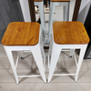 Stackable Durable Metal Industrial Antique Bar Stool for Home Bar And Restaurant Use with 2-Year Warranty