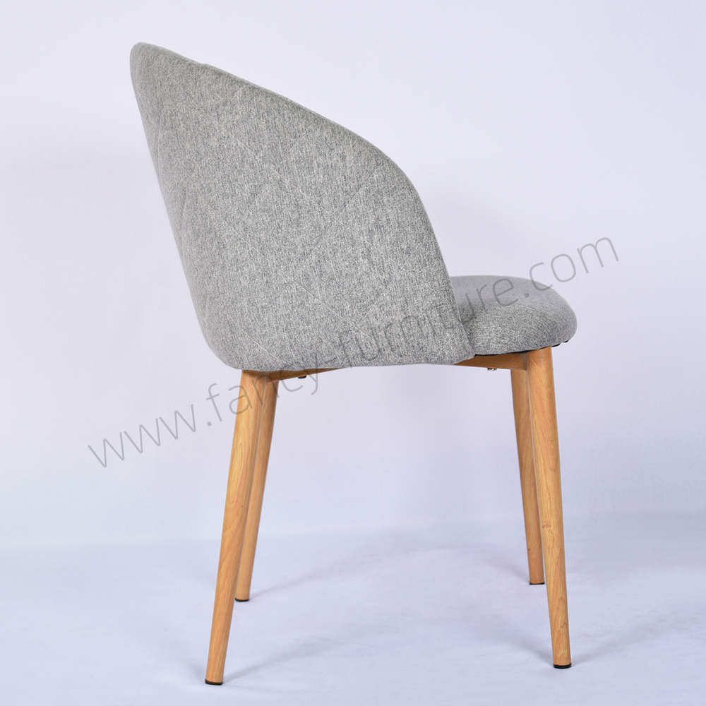 Modern Linen Dining Chair with Metal Legs Durable Upholstery Non-Foldable for Home & Hotel Use