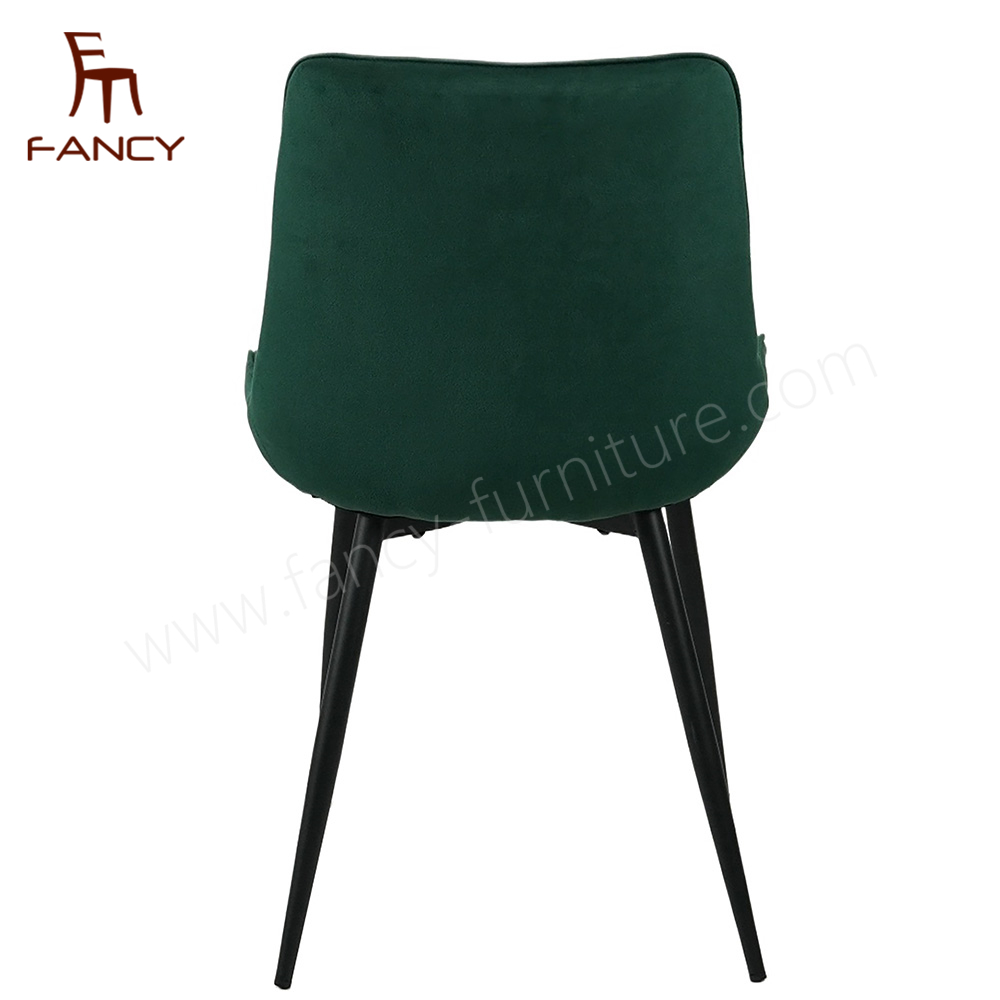 Nordic Style High Quality Modern Metal Legs Velvet Dining Table Chairs