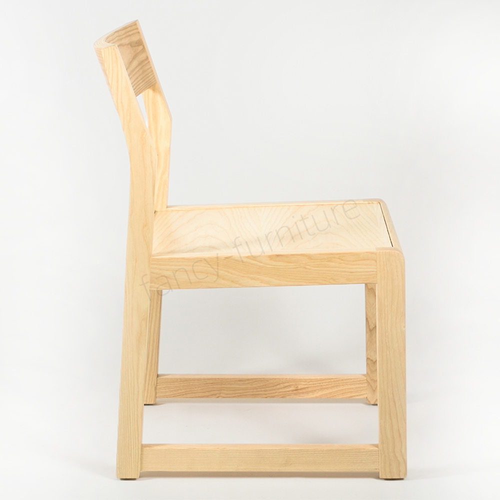 Factory Wholesale Ash Wood Dining Chair, Unfinished Natural Wood Frame, Minimalist Style for Living Room & Restaurant
