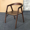 Modern Ash Wood Dining Chair with Armrests, Curved Back Design, Multi-Color Finishes for Home Kitchen & Restaurant