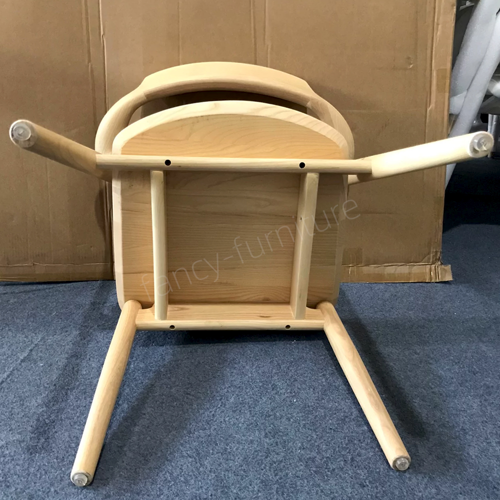 Nordic Modern European Design Peninsula Dining Chair Natural Finish Ash Solid Wood Armchair for Home Furniture & Hotel Use
