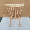 Classic Windsor Style Armless Chair, Natural Rubber Wood Dining Chair with Spindle Back Durable & Ergonomic for Home Hotel Use