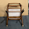 Rubber Wood Frame Rattan Dining Chair, Nordic Style Armless Woven Chair with Natural Finish for Home, Restaurant & Banquet