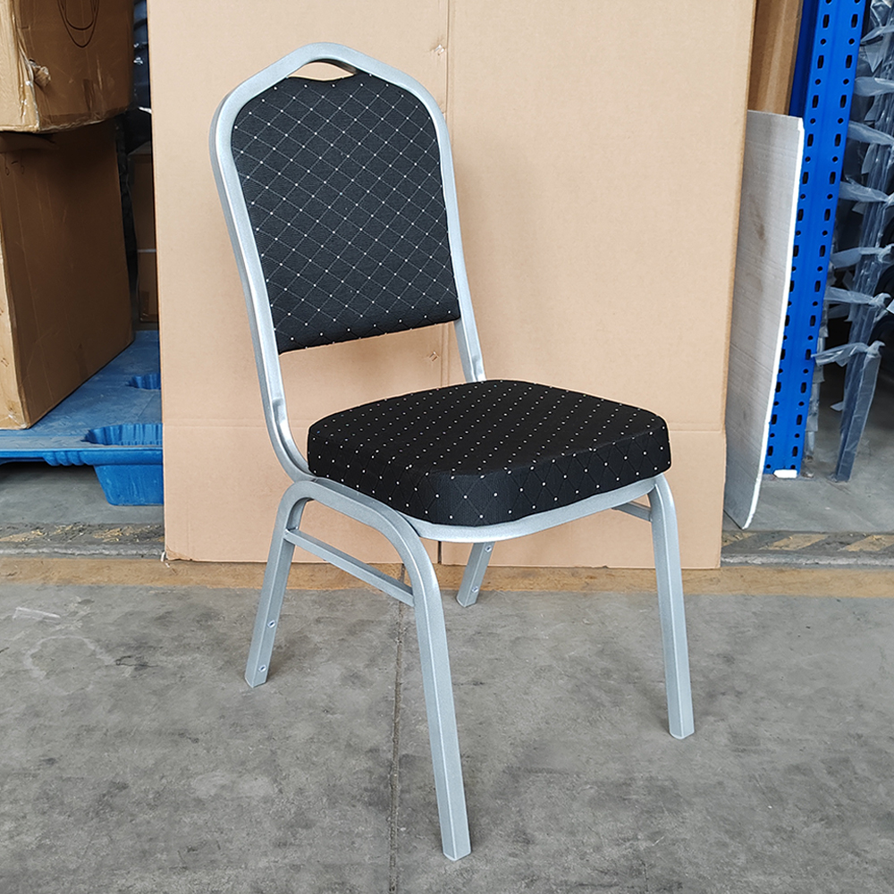 Hot Sale Modern Iron Stackable Durable & Stable Solid Back Hotel Banquet Chair for Wedding Events Indoor Use