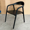 European Minimalist Style Stackable Chairs with Carved Panels Available Variety Colors. for Churches Restaurants Cafes
