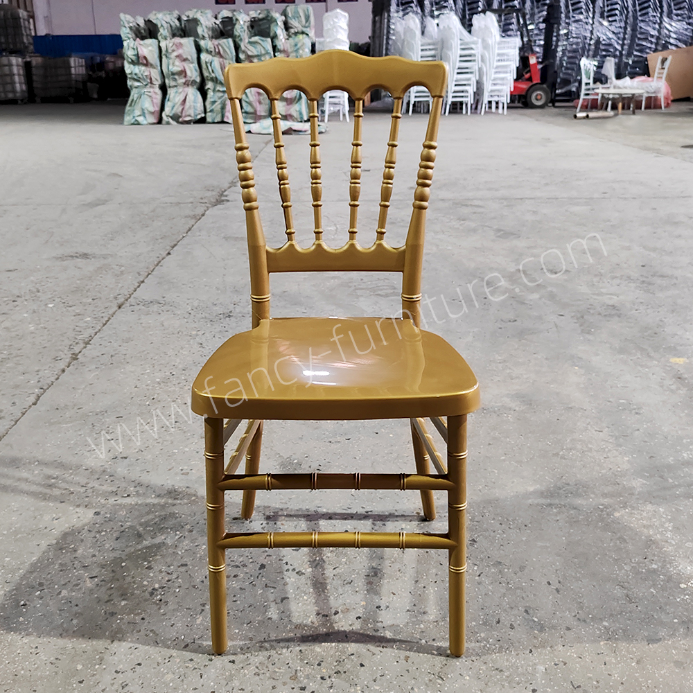 Elegant Gold Napoleon Chiavari Chair Stackable Durable Chair for Wedding Venues Banquet Halls & Bulk Event Rental Orders