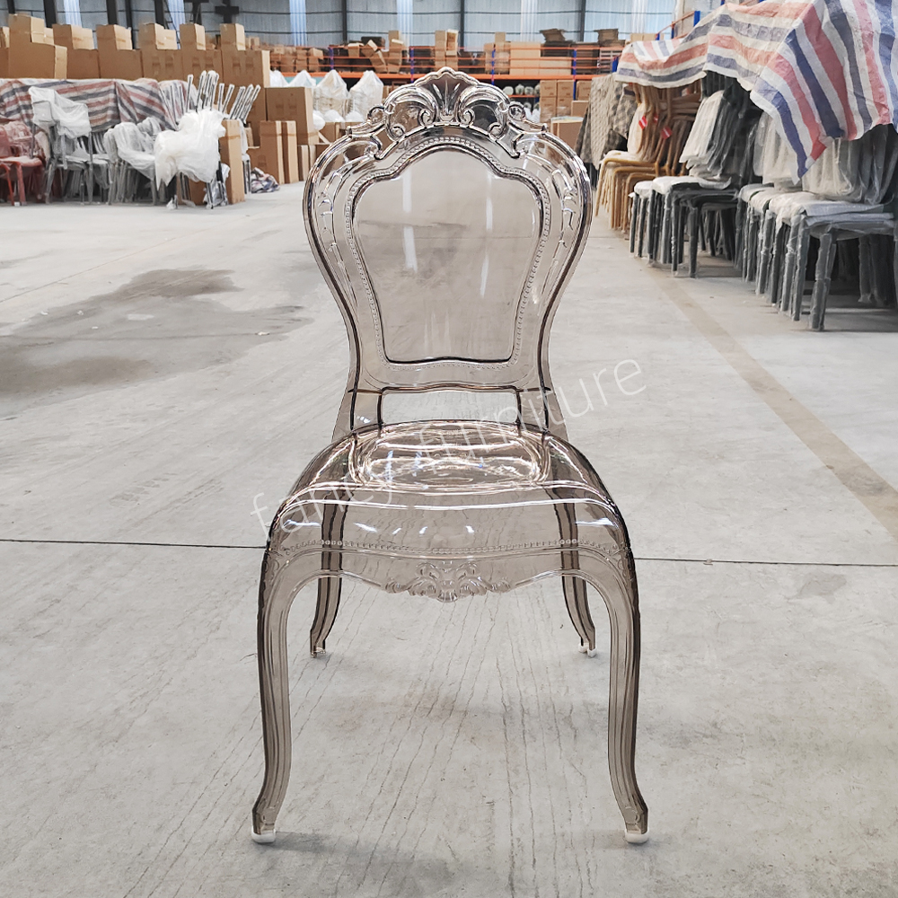 Modern Clear Plastic Dining Chair-Durable Waterproof Portable Smile Furniture with 2-Year Warranty for Home Hotel & Outdoor Use