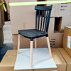 Modern Windsor Dining Chair, Plastic Seat & Backrest with Beech Wood Legs, Ideal for Kitchen, Living Room, Stackable Design