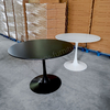 Nordic Minimalist Tulip Dining Table Durable Eco-Friendly MDF Top Metal Base Black/White for Hotel Kitchen Cafe Living Room