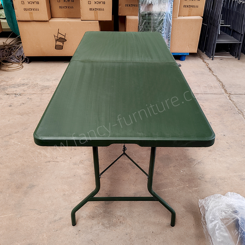 Portable Folding Plastic Table-HDPE Heavy Duty Waterproof Rectangular Table for Home Dining Hotel Camping Parties & Picnics