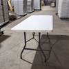 Portable Folding HDPE Plastic Heavy Duty Waterproof Rectangular Outdoor Dining Table for Camping Parties Furniture