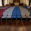 Church Chairs, Stackable, And Can Be Fitted with Bookshelves And Signs. Suitable for Churches And Other Religious Venues.