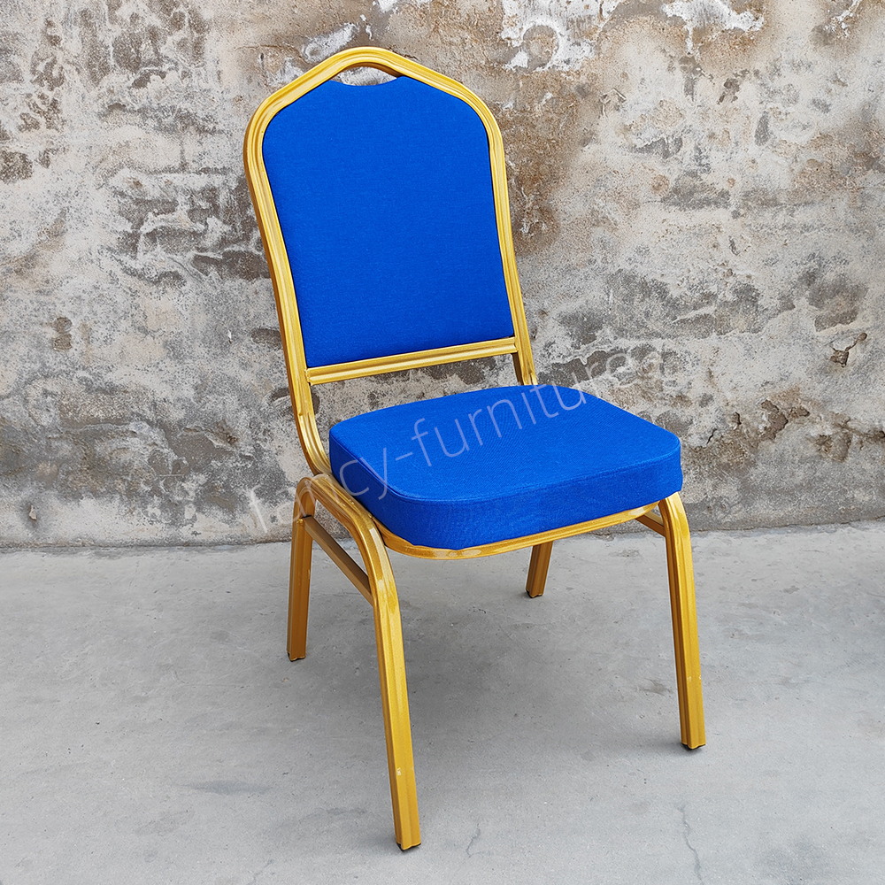 Hotel Banquet Chair with Decorative Iron Back Stackable & Durable Modern Design Foam Cushion Indoor Use
